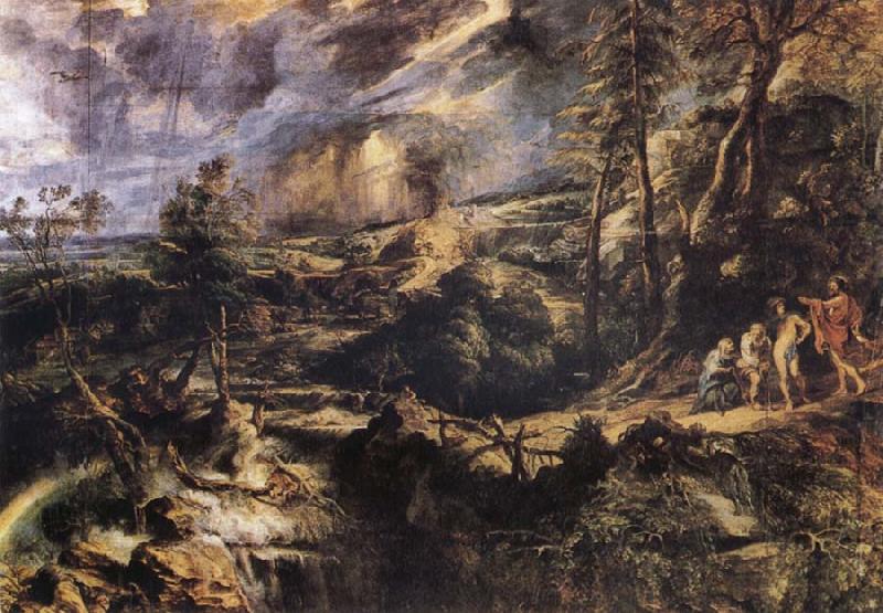Peter Paul Rubens Stormy Landscape with Philemon und Baucis oil painting picture